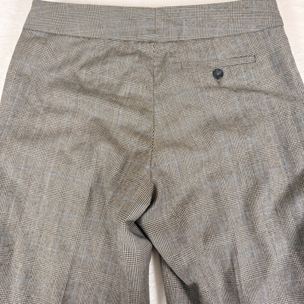 Vintage Banana Republic Brown Plaid Wool Wide Leg Lined Trousers Women's 6 - Picture 7 of 8